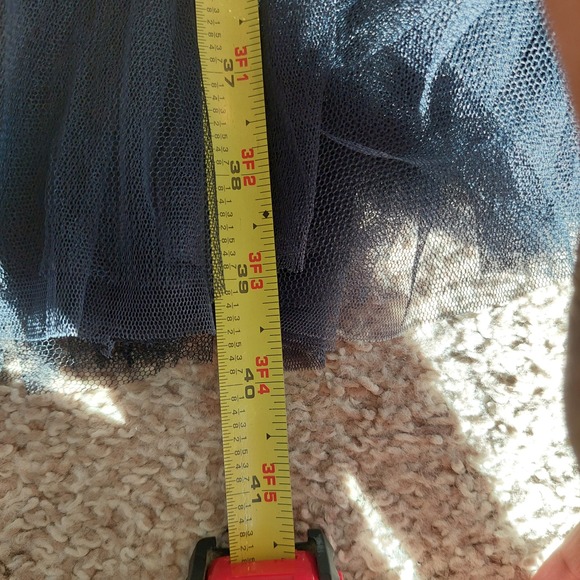 Anthropologie‎ Floreat Embroidered Tulle Maxi Skirt in Navy Blue Size 8 - Picture 8 of 9